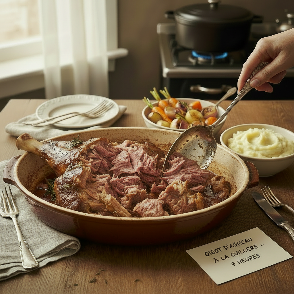 Recette Gigot d'agneau à la cuillère 7 heures